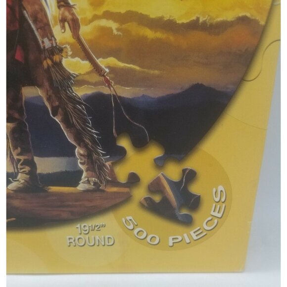 Round Puzzle Master Pieces Gift Of An Eagle Feather Jigsaw Puzzle 500 Pc. - Picture 4 of 6